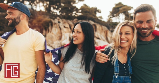 friends celebrating fourth of july