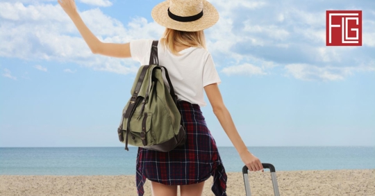 woman going to the beach